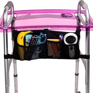 Clear View Walker Tray in Pink + Bag - New in box